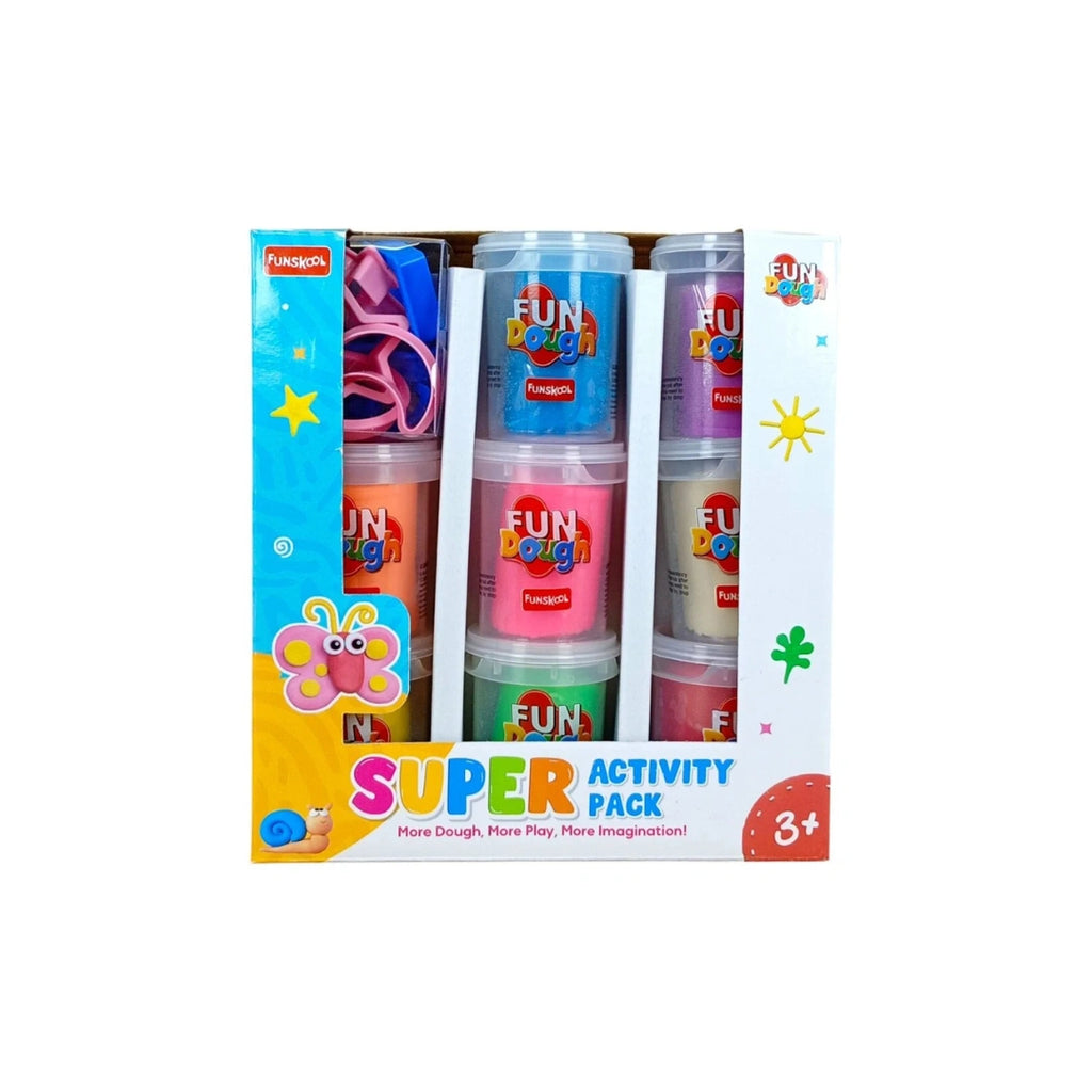 Creative Modelling & Learning Dough Kit with 8 Colour Dough Tubs and Shape Cutters