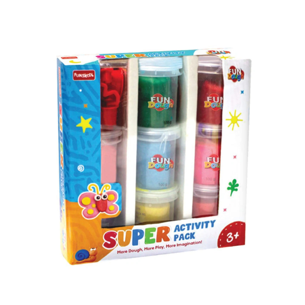 Creative Modelling & Learning Dough Kit with 8 Colour Dough Tubs and Shape Cutters