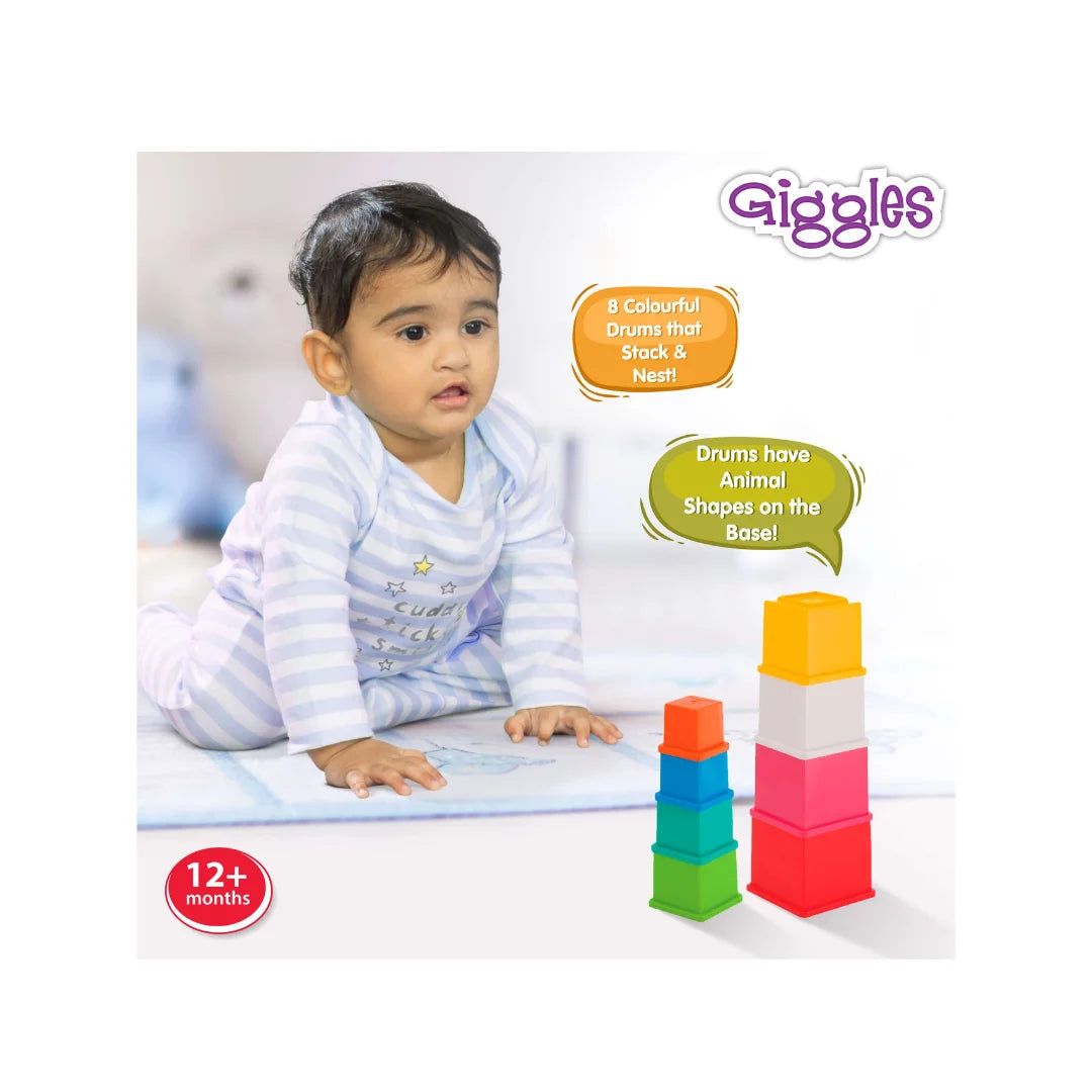 Stacking Multicolored Cubes,Blocks With Alphabet,Helps to Sort,Stack& Nest,for Babies & Kids (12 Months+)