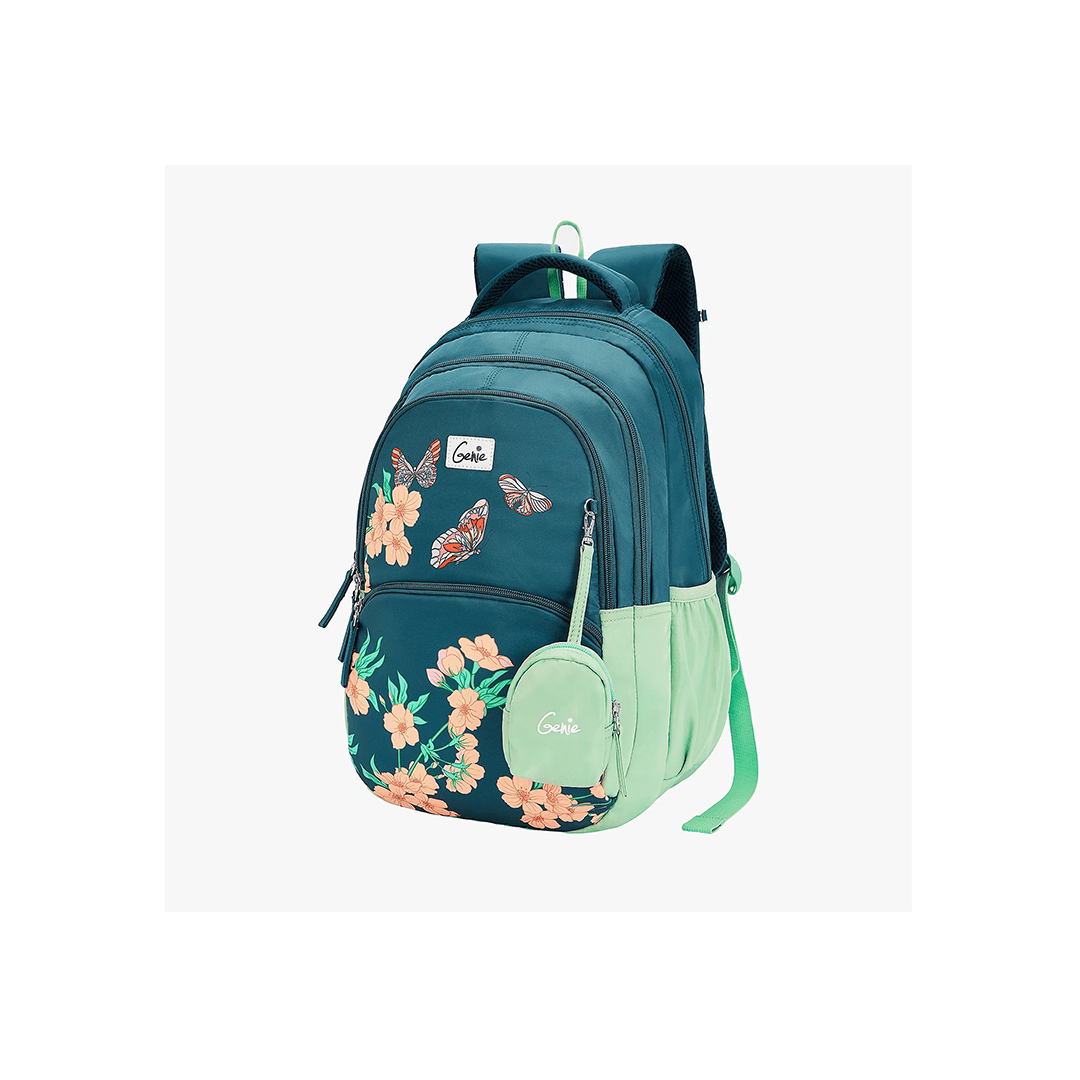 Genie Toys Dark Green Genie Lilac 27L School Backpack For Kids