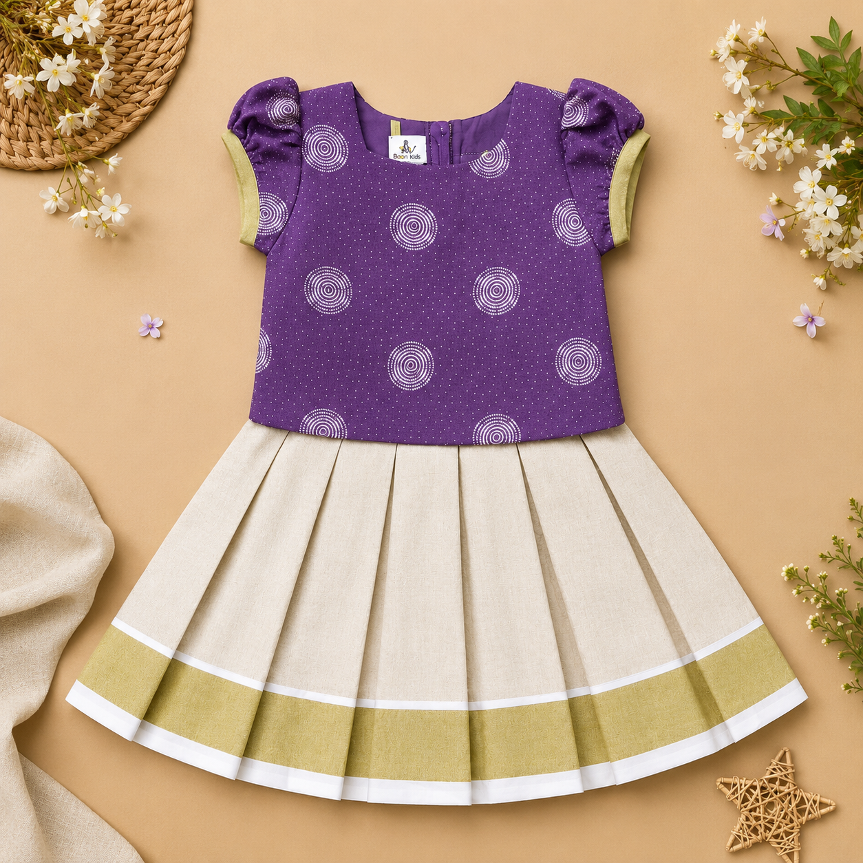 Boon Kids Girls Pattu Pavada Set for Girls Traditional Wear (1-6 Years)