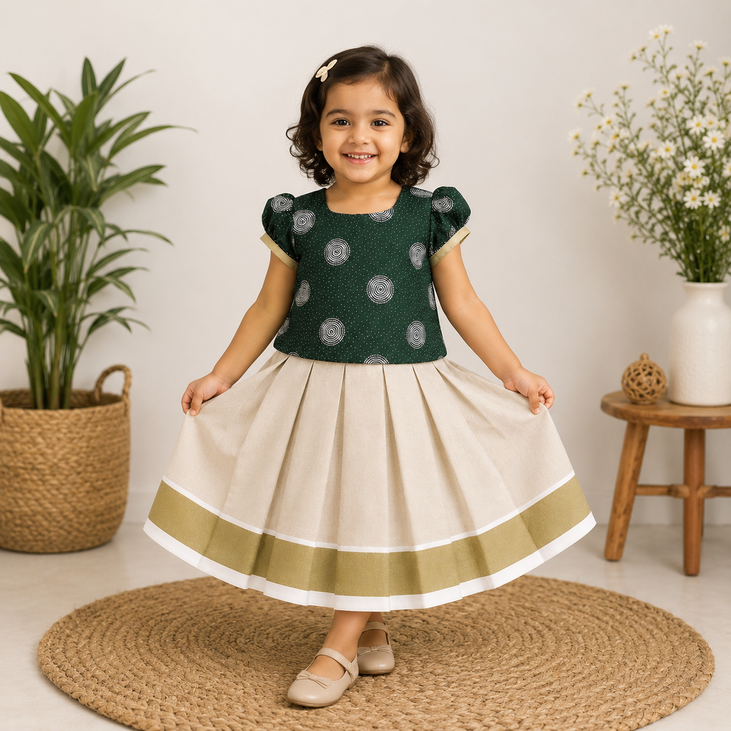 Boon Kids Girls Pattu Pavada Set for Girls Traditional Wear (1-6 Years)