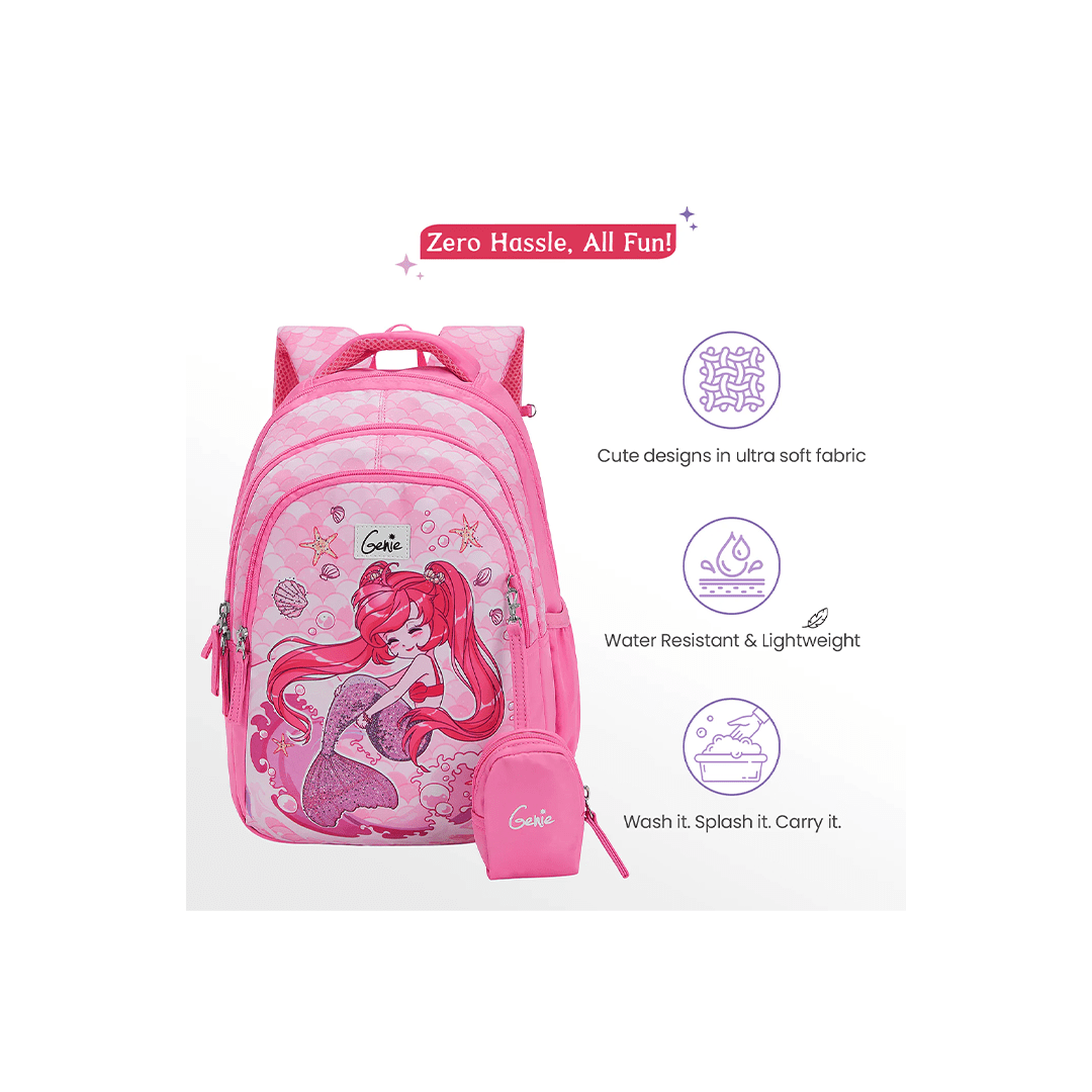 Genie Toys Genie Mermaid Small Backpack for Kids (4-7 Years)