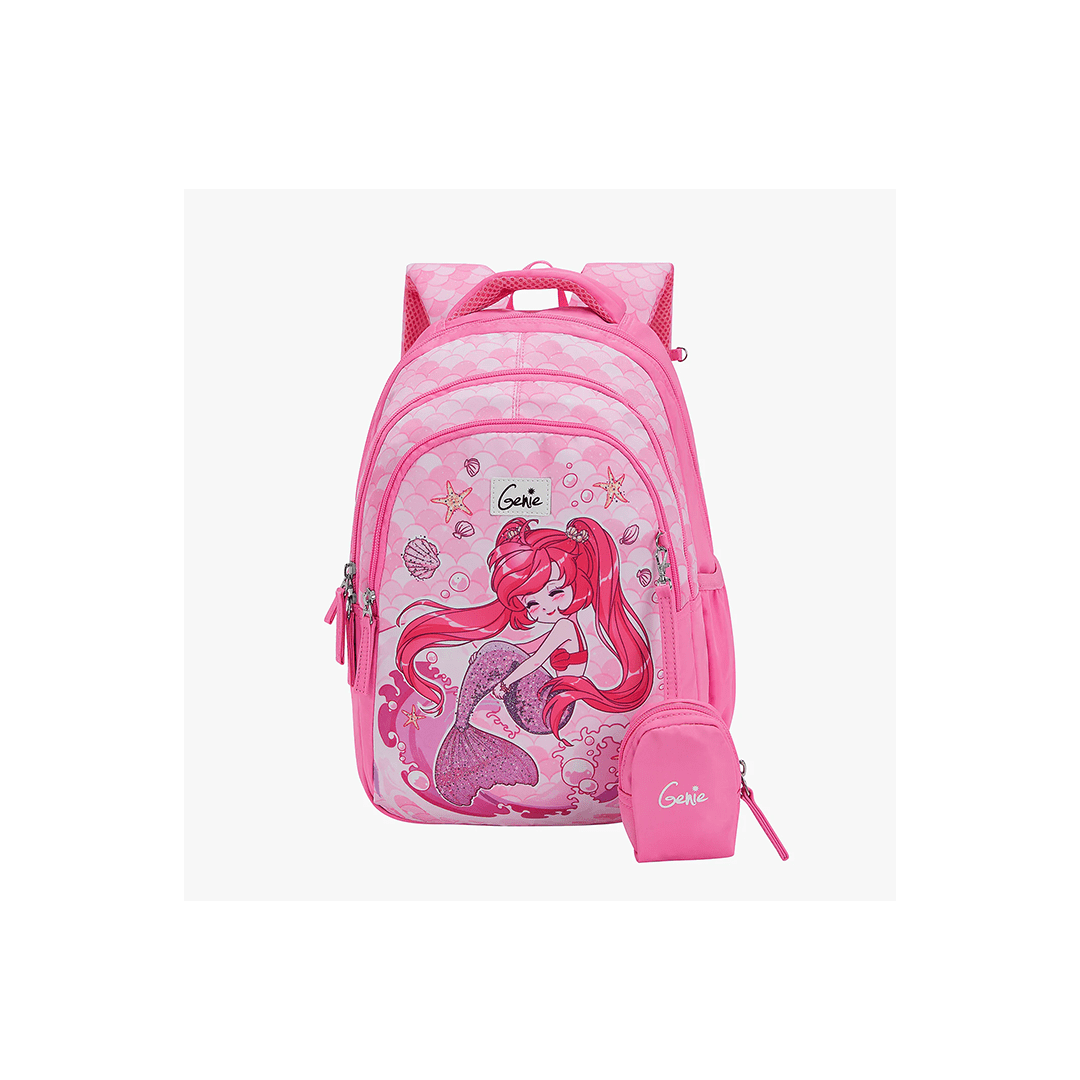 Genie Toys Pink Genie Mermaid Small Backpack for Kids (4-7 Years)