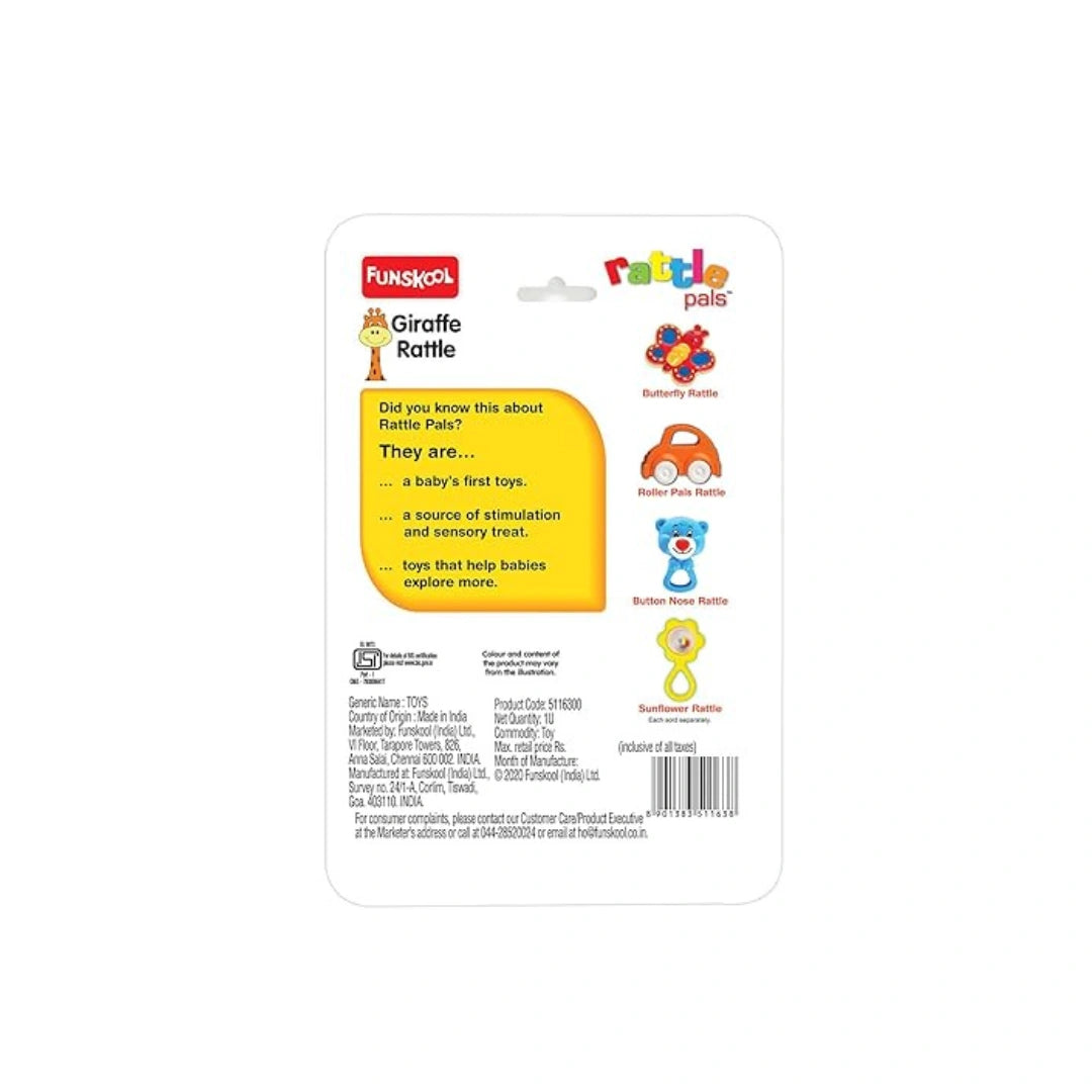 Colorful Baby Giraffe Rattle Toy