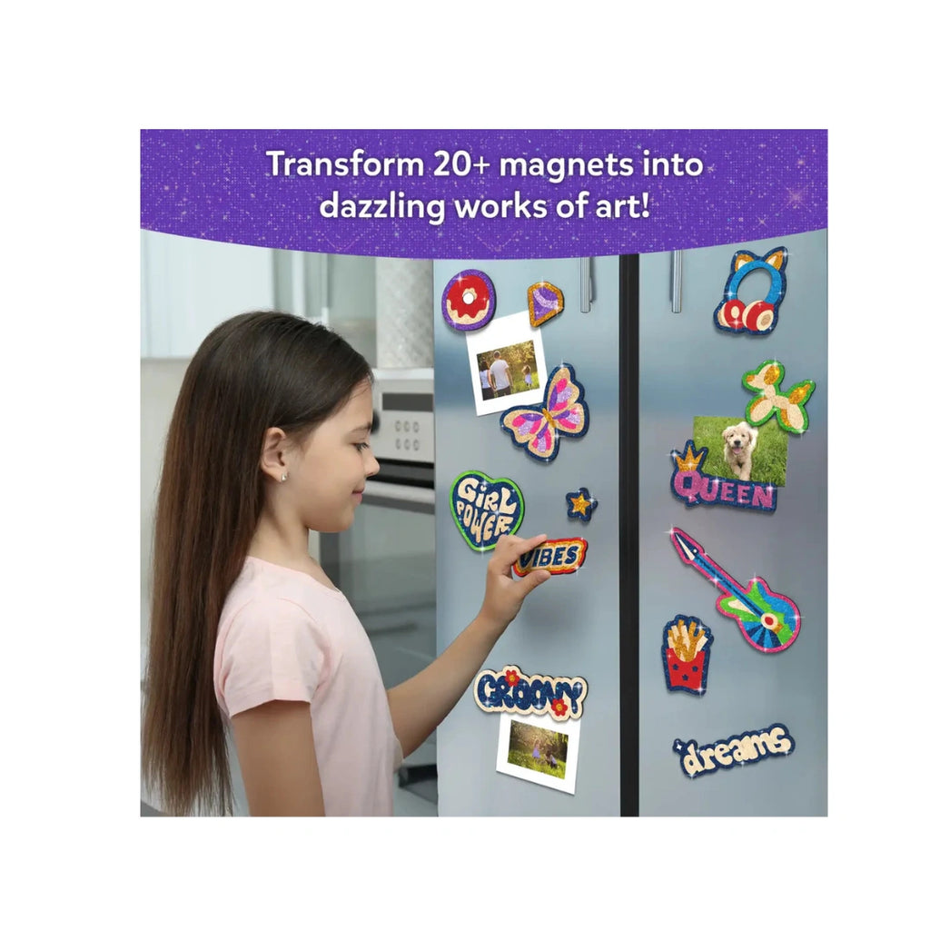 Girl Power Art Kit ,No Mess Magnetic Craft Set ,150 Foil Sheets ,60+ Foam Stickers ,20+ Magnets ,Creative DIY Kit for Kids (3+years)