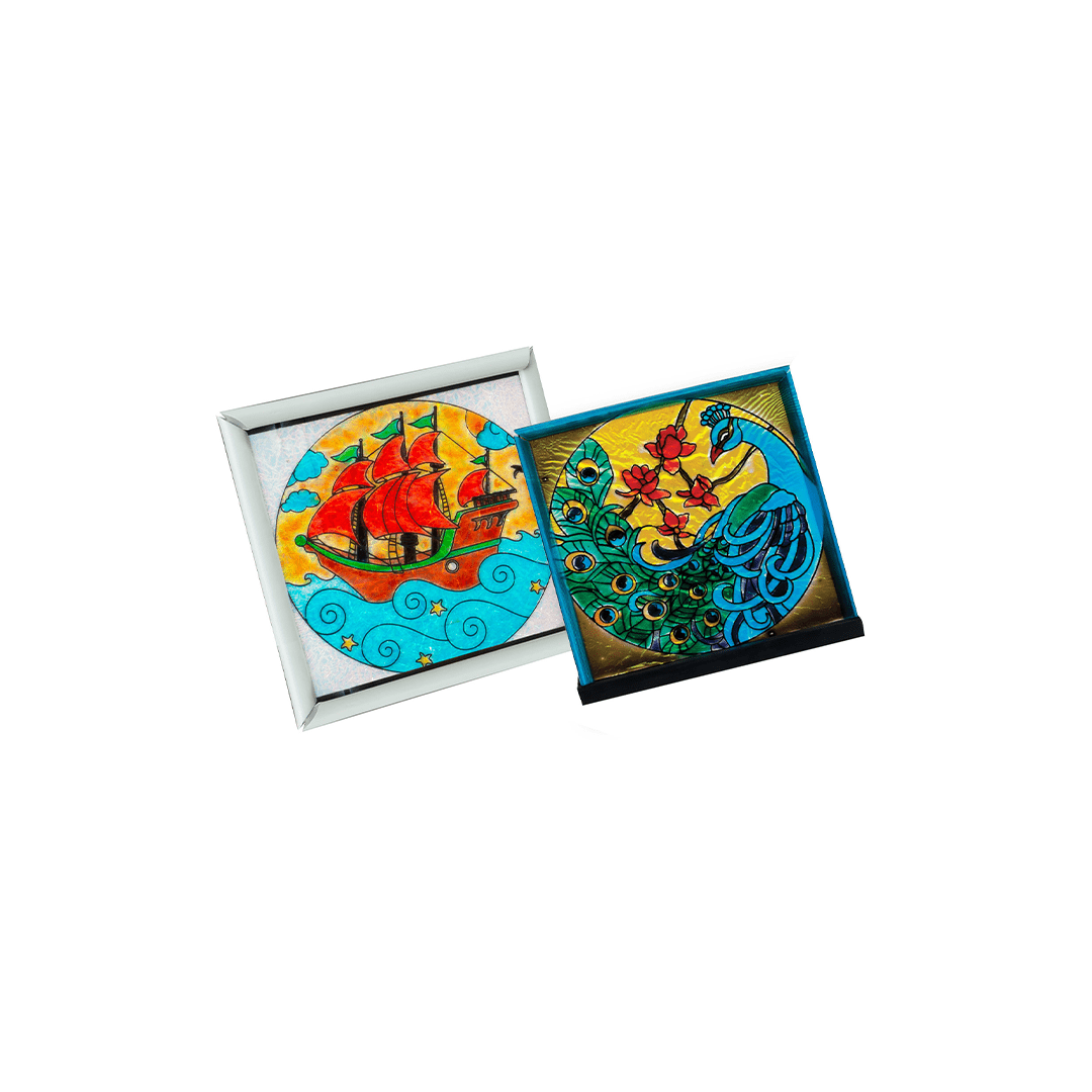 Funskool Art And Craft Kit Funskool Glass Painting Kit with Glass Colors (6 Years+)