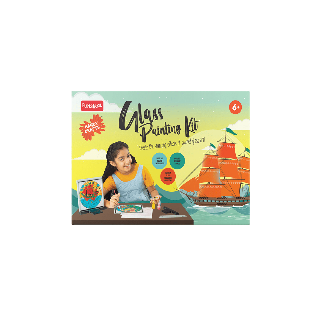 Funskool Art And Craft Kit Funskool Glass Painting Kit with Glass Colors (6 Years+)
