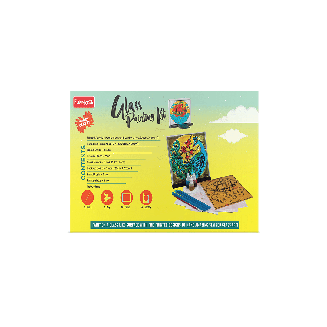 Funskool Art And Craft Kit Funskool Glass Painting Kit with Glass Colors (6 Years+)