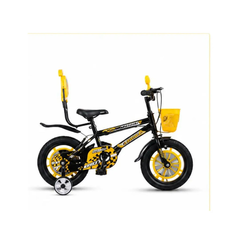 Kid riding Glider Junior training bicycle outdoors
