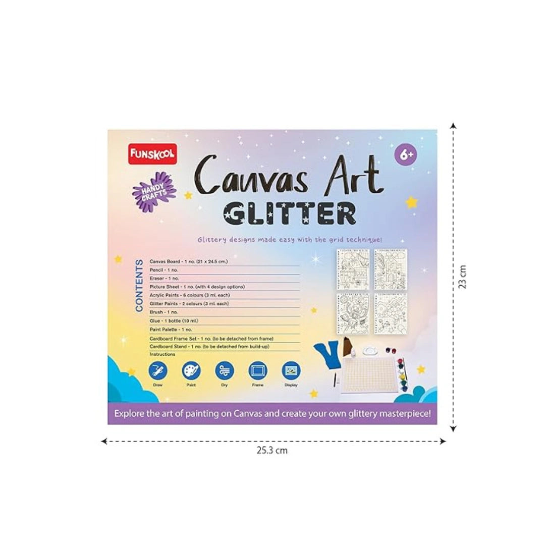 Glitter canvas art kit for kids