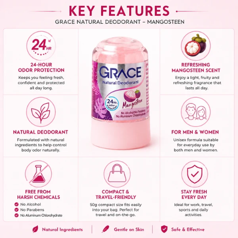 Grace Roll-on Alum Mangosteen Formula 50 grams