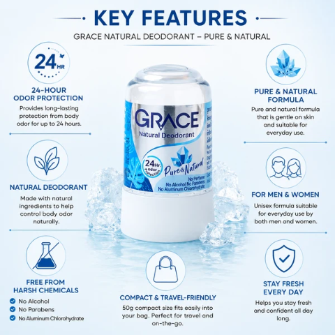 Grace Roll-on Alum Natural Formula 50 grams
