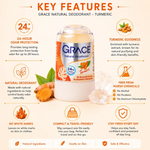 Grace Roll-on Alum Turmeric Formula 50 grams