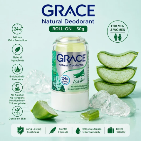 Grace Roll-on Alum Aloe Vera Formula 50 grams