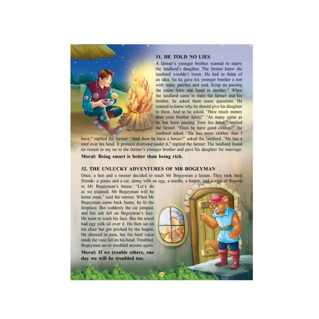 Kids’ storybook with grandma tales and bright pictures.