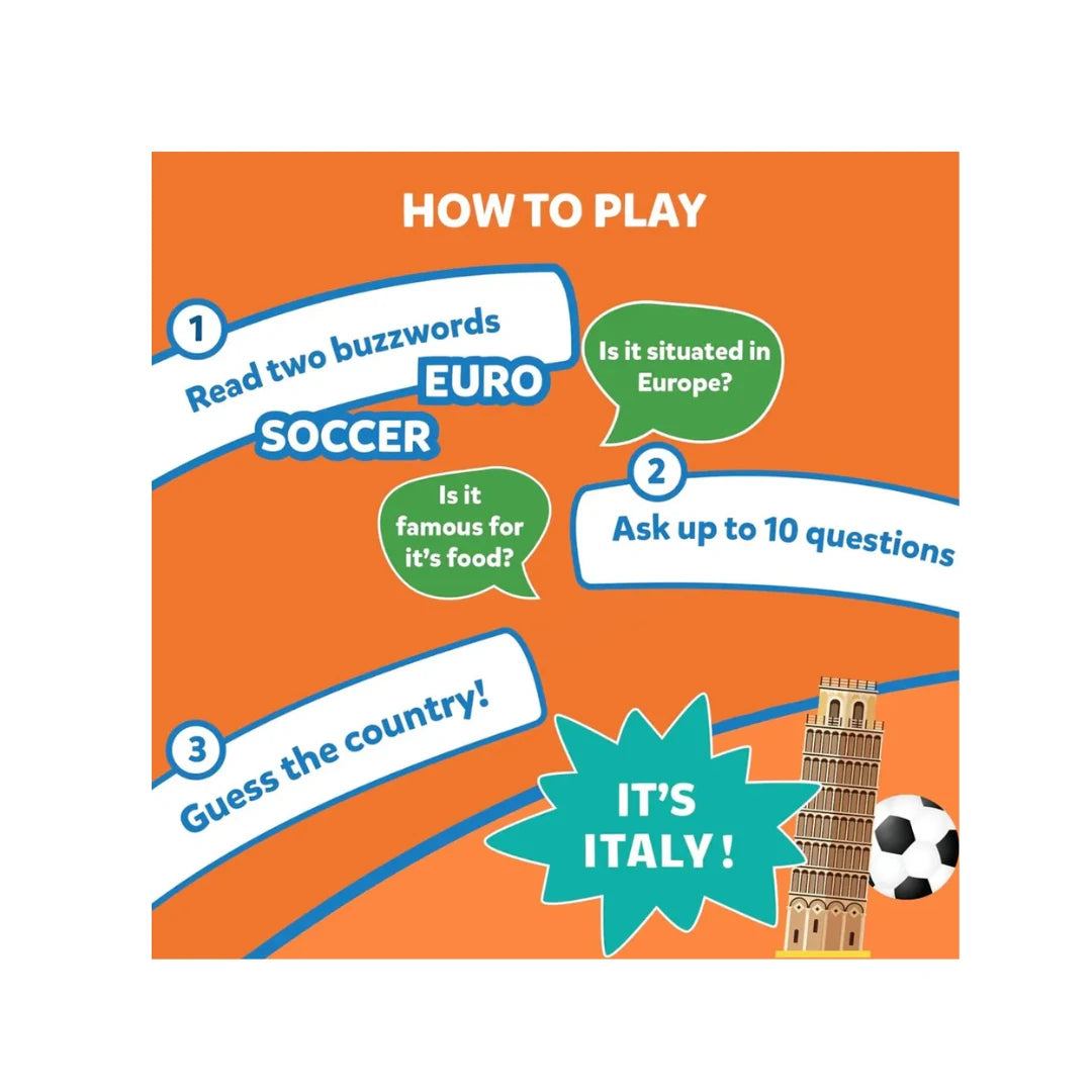 Fun Geography Smart Question Guessing Card Game for Kids and Family