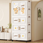 OVYA Cartoon Folding Wardrobe for Kids Bedroom Baby Clothes Storage Folding Cabinet Kids Toys Organizer Collapsible Children Wardrobe