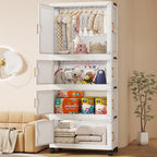 OVYA Cartoon Folding Wardrobe for Kids Bedroom Baby Clothes Storage Folding Cabinet Kids Toys Organizer Collapsible Children Wardrobe