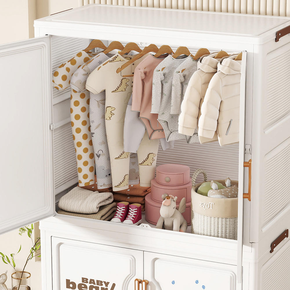 OVYA Cartoon Folding Wardrobe for Kids Bedroom Baby Clothes Storage Folding Cabinet Kids Toys Organizer Collapsible Children Wardrobe