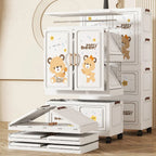 OVYA Cartoon Folding Wardrobe for Kids Bedroom Baby Clothes Storage Folding Cabinet Kids Toys Organizer Collapsible Children Wardrobe