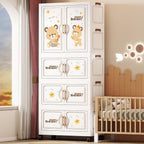 OVYA Cartoon Folding Wardrobe for Kids Bedroom Baby Clothes Storage Folding Cabinet Kids Toys Organizer Collapsible Children Wardrobe