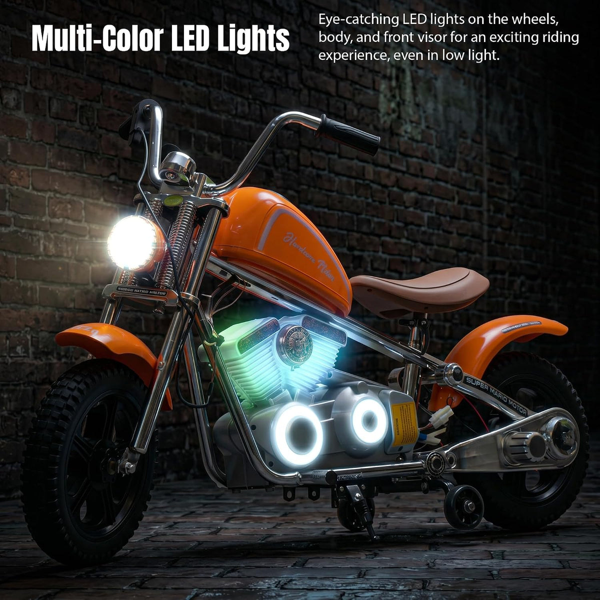 Baybee ChopperX Baby Battery Operated Bike for Kids with Adjustable Seats I Rechargeable Ride on Toy with LED Lights, USB & Music I Big Baby Bike | Electric Bike for Kids to Drive 3+ Years (COLOUR AS PER AVAILABILITY)