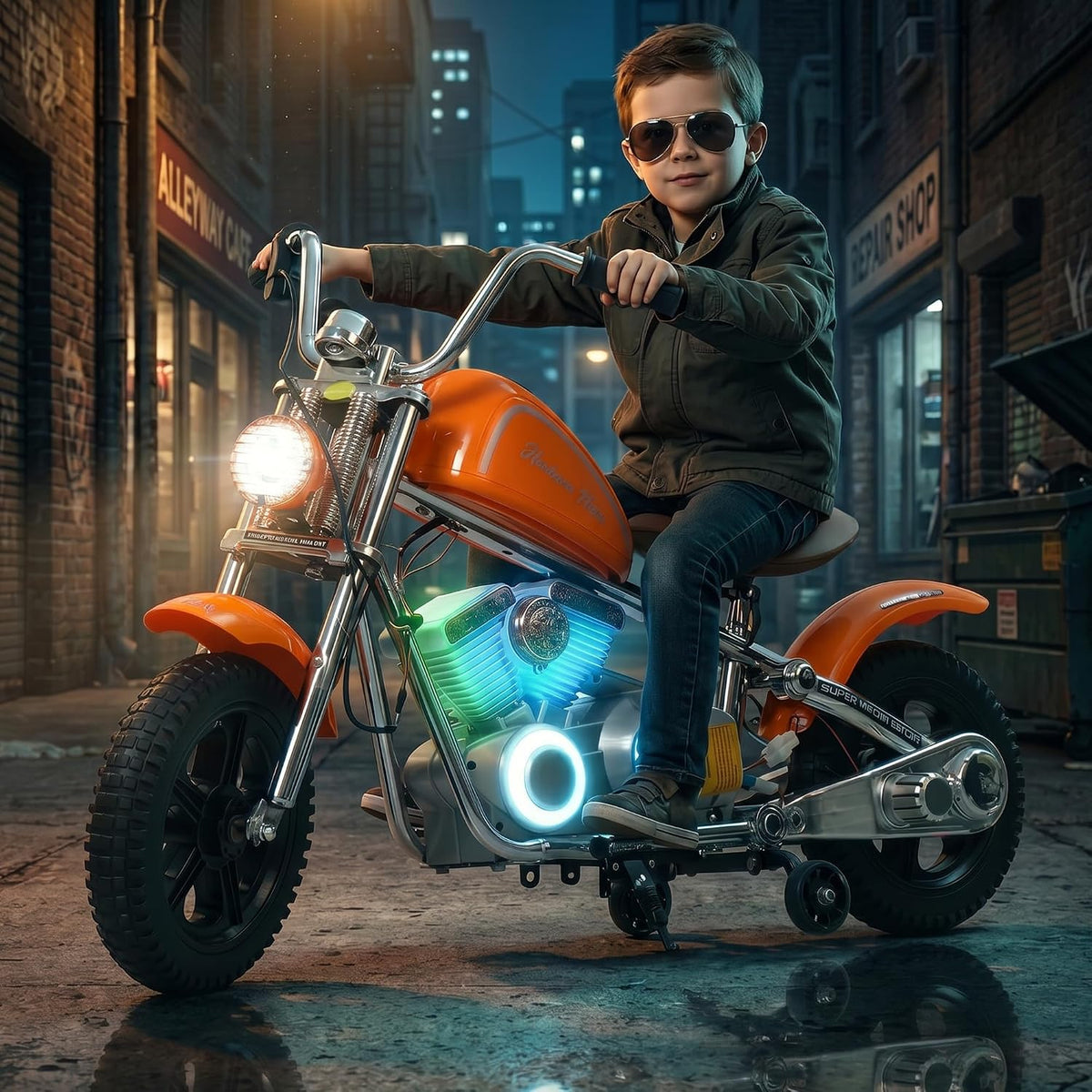 Baybee ChopperX Baby Battery Operated Bike for Kids with Adjustable Seats I Rechargeable Ride on Toy with LED Lights, USB & Music I Big Baby Bike | Electric Bike for Kids to Drive 3+ Years (COLOUR AS PER AVAILABILITY)