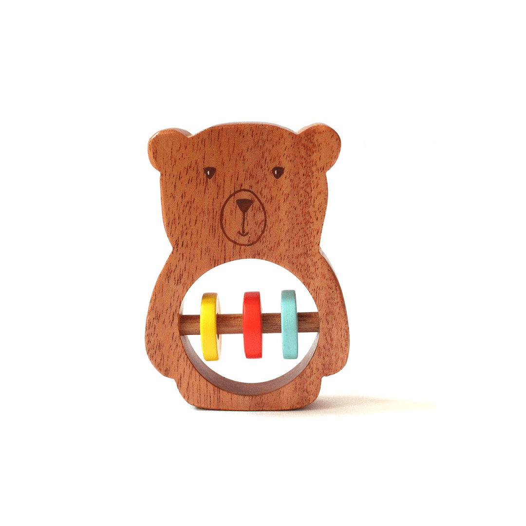 Shumee Toys Shumee Bozo the Bear Wooden Rattle Toy for Babies (0 Months +)