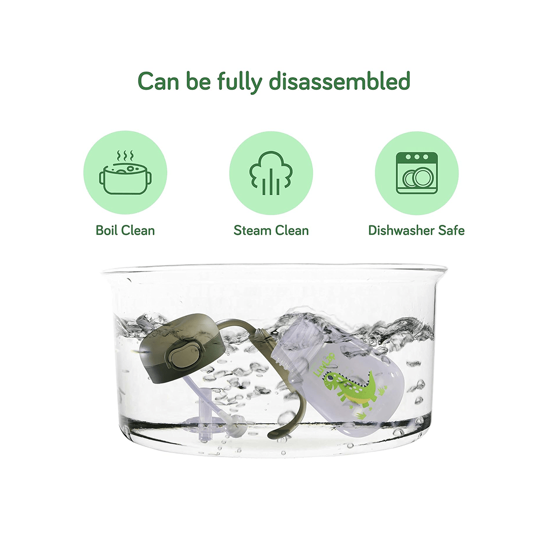LuvLap Other Gears LuvLap Happy Dino Weighted Straw Sipper - 300ml For Kids (6 Months+)