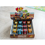 12 PCS cartoon push-and-go mini truck toy set for kids.
