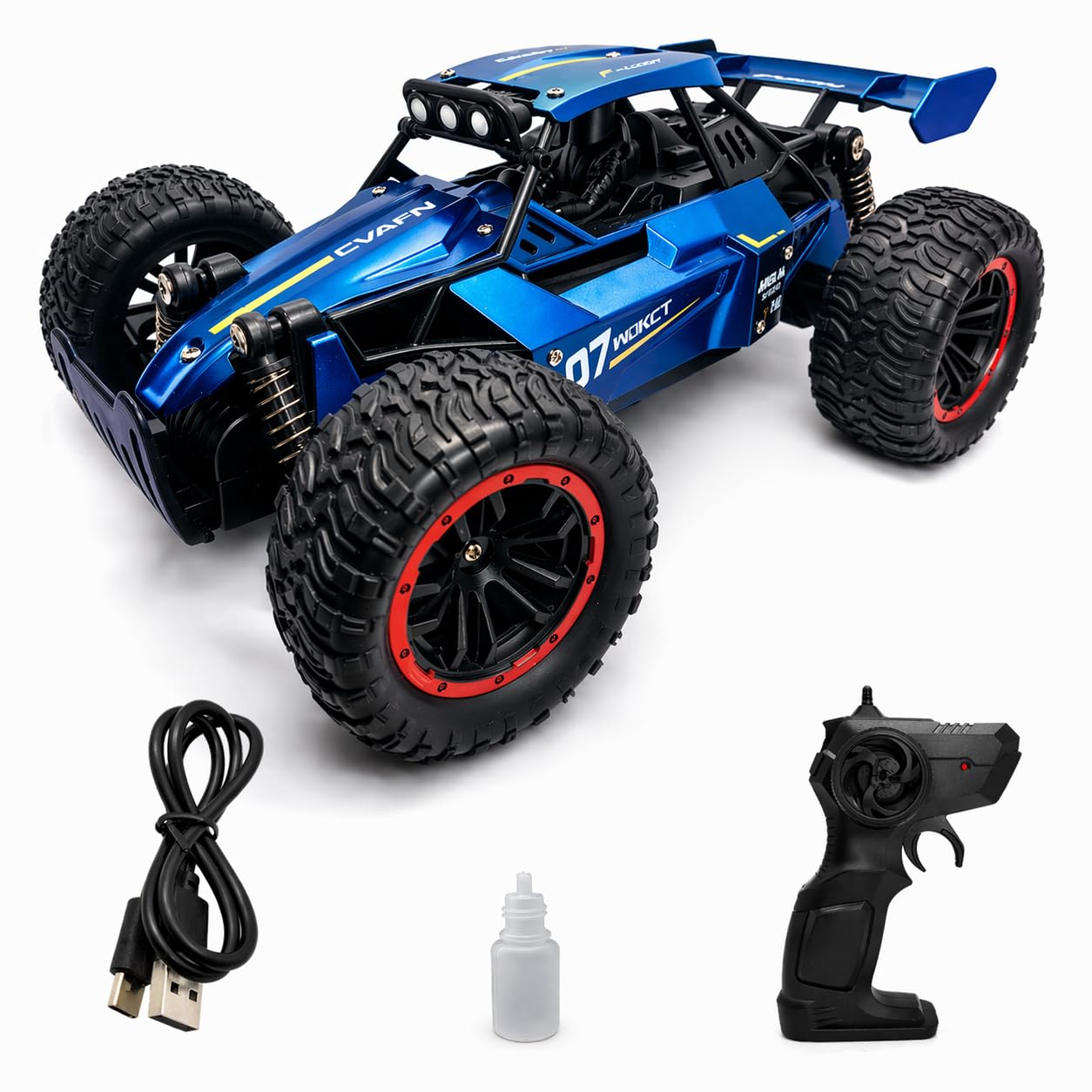Happy Rc Remote Control RC Buggy Car with LED Lights, Mist Spray, Suspension & USB Rechargeable Battery For Kids (4 Years+)