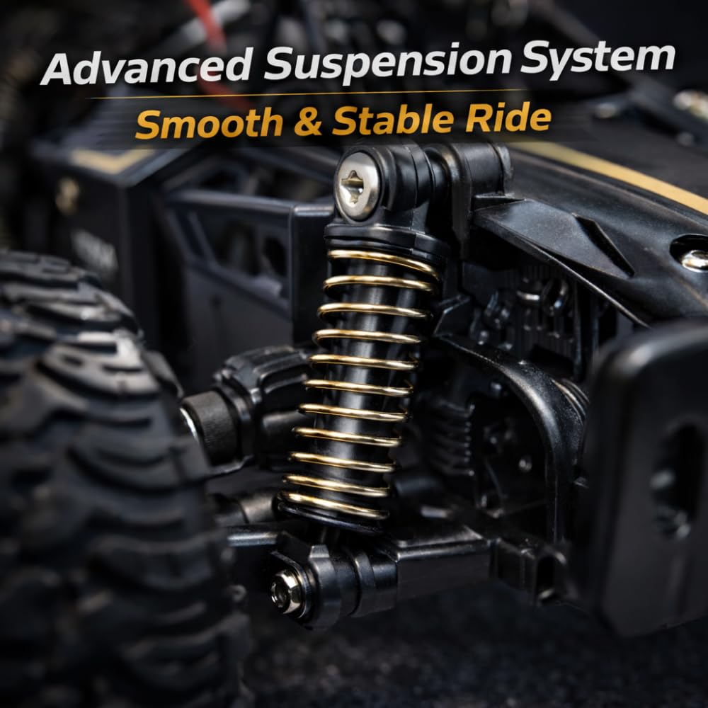 Happy Rc Remote Control RC Buggy Car with LED Lights, Mist Spray, Suspension & USB Rechargeable Battery For Kids (4 Years+)