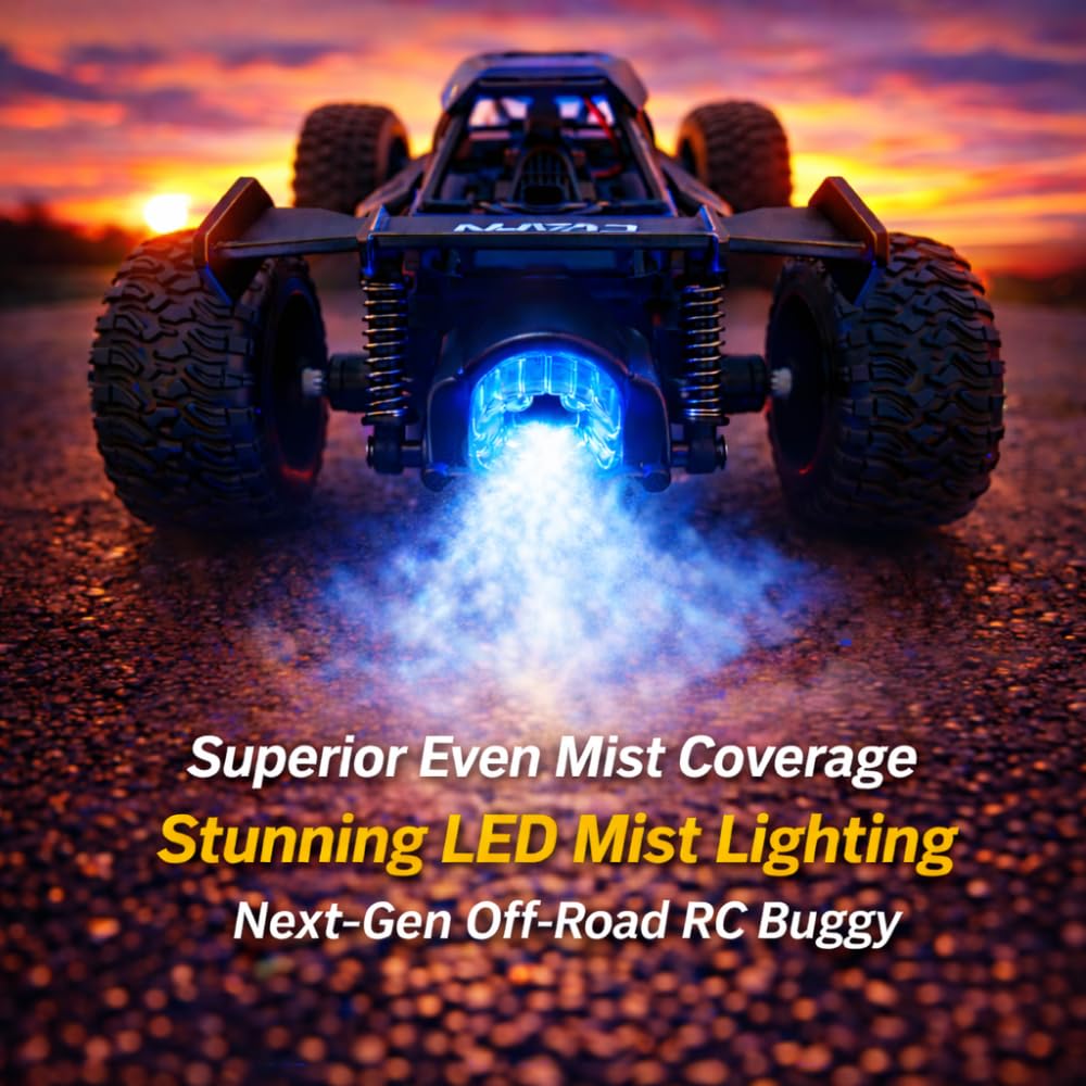 Happy Rc Remote Control RC Buggy Car with LED Lights, Mist Spray, Suspension & USB Rechargeable Battery For Kids (4 Years+)