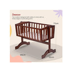 Wooden baby cradle with swing feature
