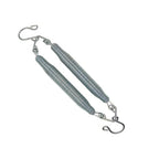 Double coil cradle spring with hooks