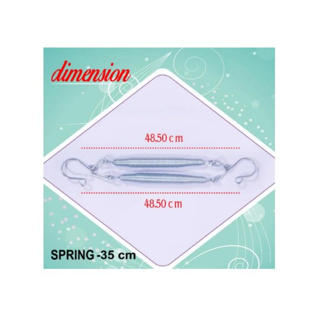 Double coil cradle spring with hooks