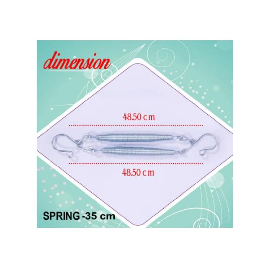 Double coil cradle spring with hooks