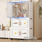 OVYA Cartoon Folding Wardrobe for Kids Bedroom Baby Clothes Storage Folding Cabinet Kids Toys Organizer Collapsible Children Wardrobe