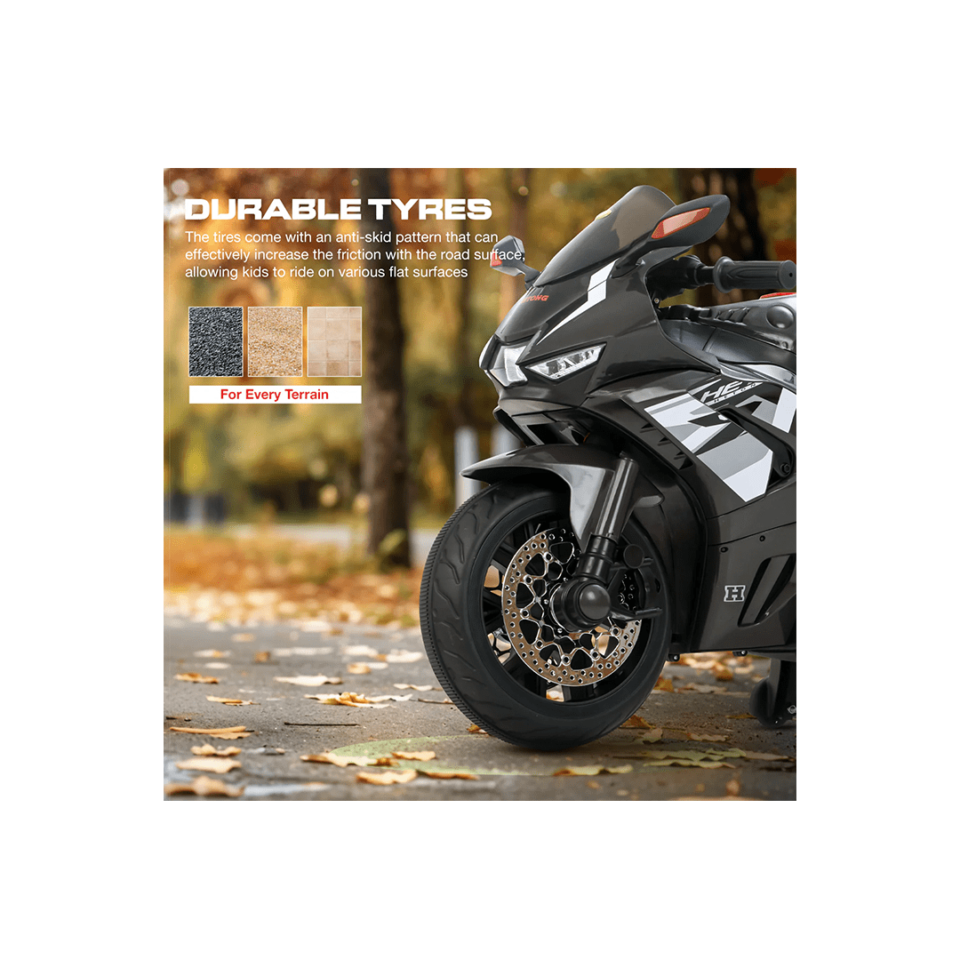 Baybee Ride-ons Baybee Hetong Baby Battery-Operated Bike for Kids | Hand Accelerator, Music & LED Lights | Electric Racing Bike for Kids (3-8 Years)