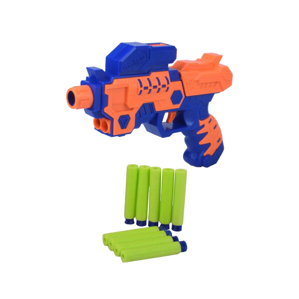 Soft bullet blaster gun with foam darts for kids.