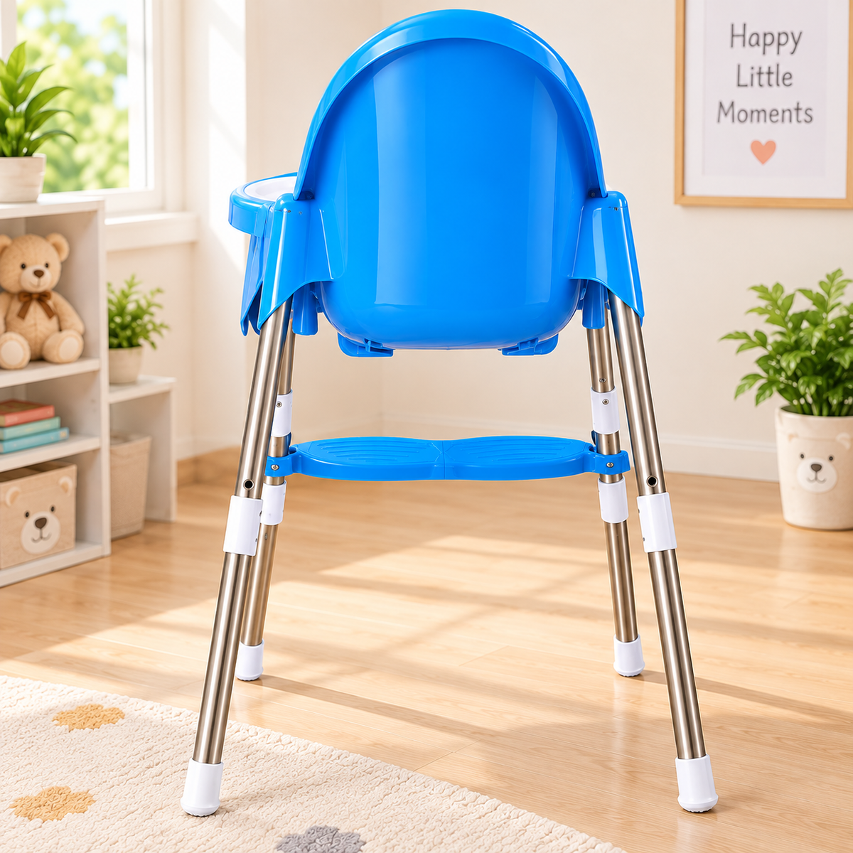 Star Baby High Chair with Tray & Footrest For New Born Babies Safety (6 Months-3 Years) Color as Per Available