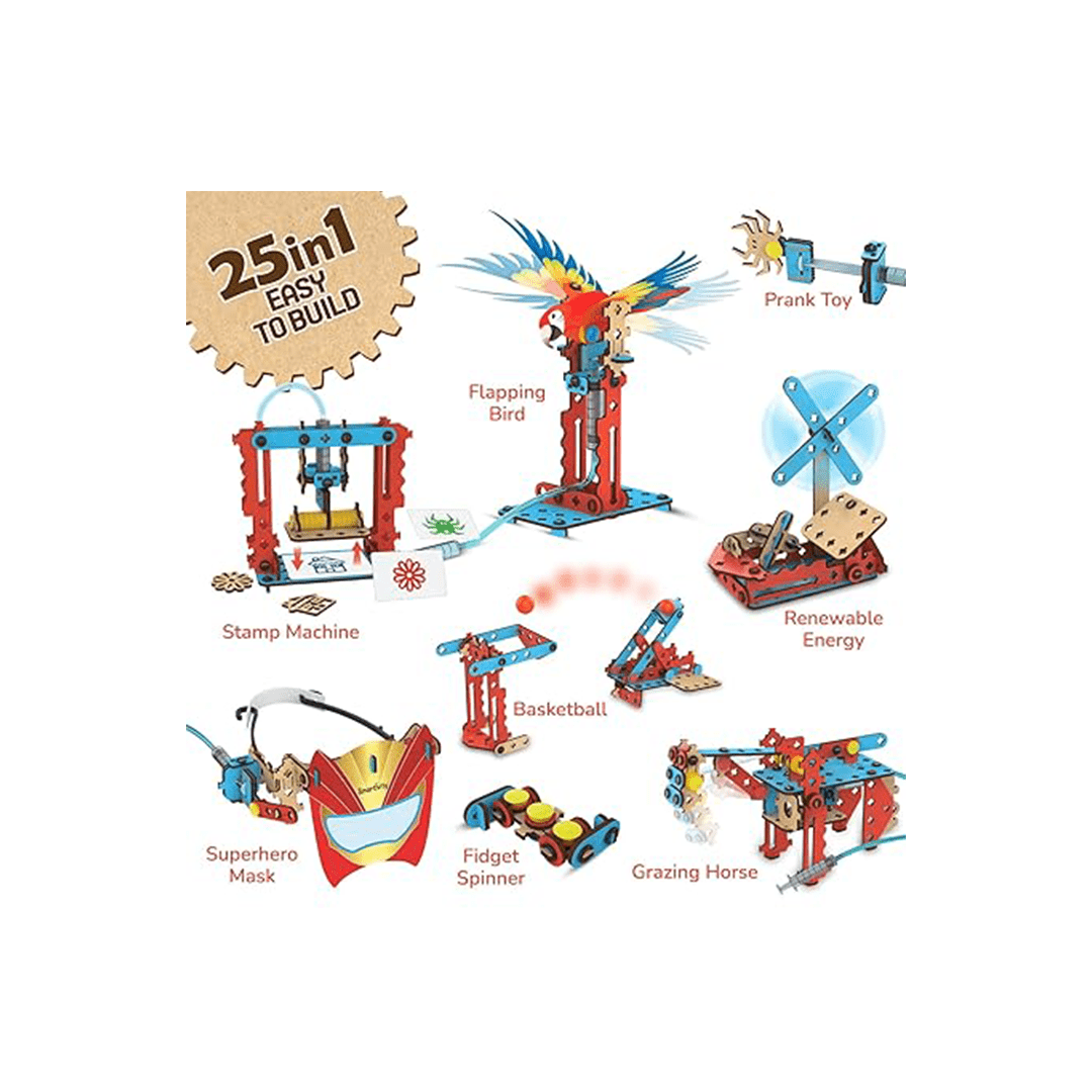 Smartivity Toys Smartivity Multi-Builds Hydraulics Kit | 25 in 1 | DIY STEM Construction Toy( 6 Years+ )