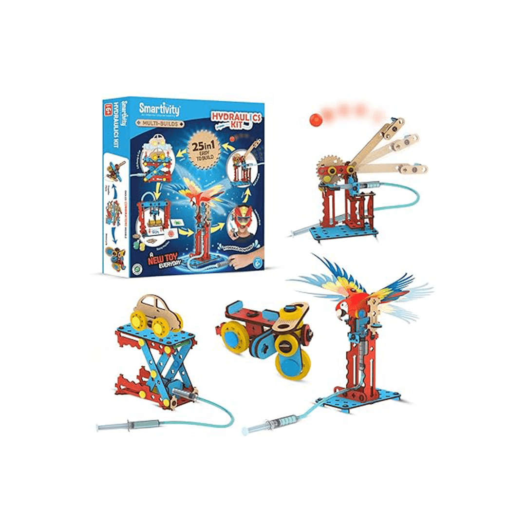 Smartivity Toys Smartivity Multi-Builds Hydraulics Kit | 25 in 1 | DIY STEM Construction Toy( 6 Years+ )