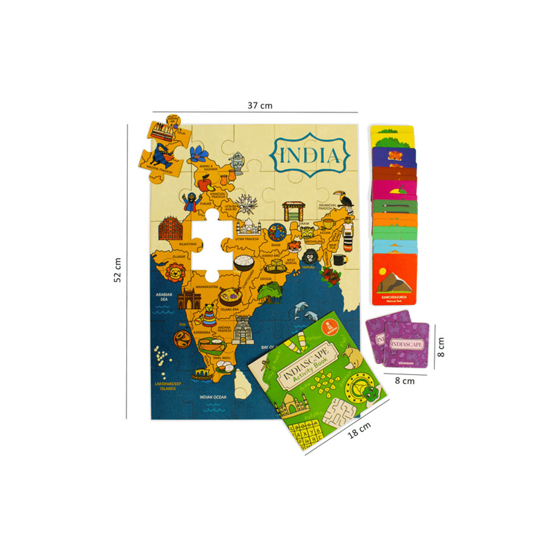 Shumee Toys Shumee Indiascape Learning Set - Memory Cards, Activity Book, and Puzzle (5 Years+)