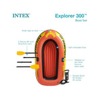 Intex Explorer 300 Inflatable Boat Set,3 Person Raft with Oars & Mini Hand Pump