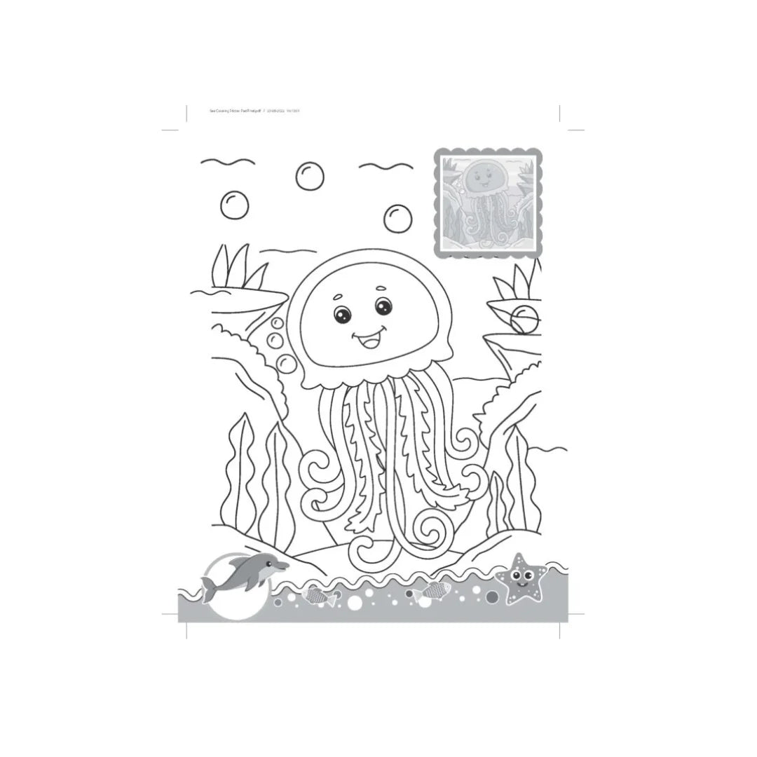 Ocean themed colouring book 