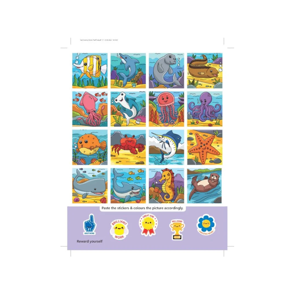 Ocean themed colouring book 