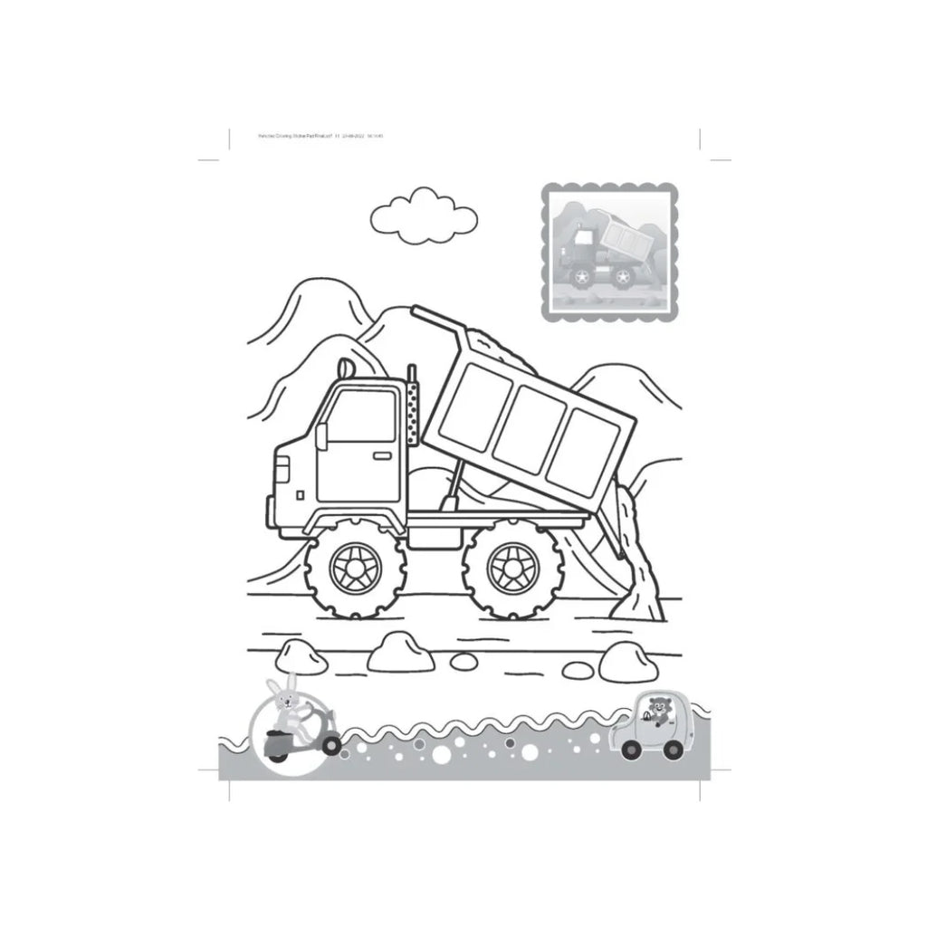 Vehicle themed colouring book 