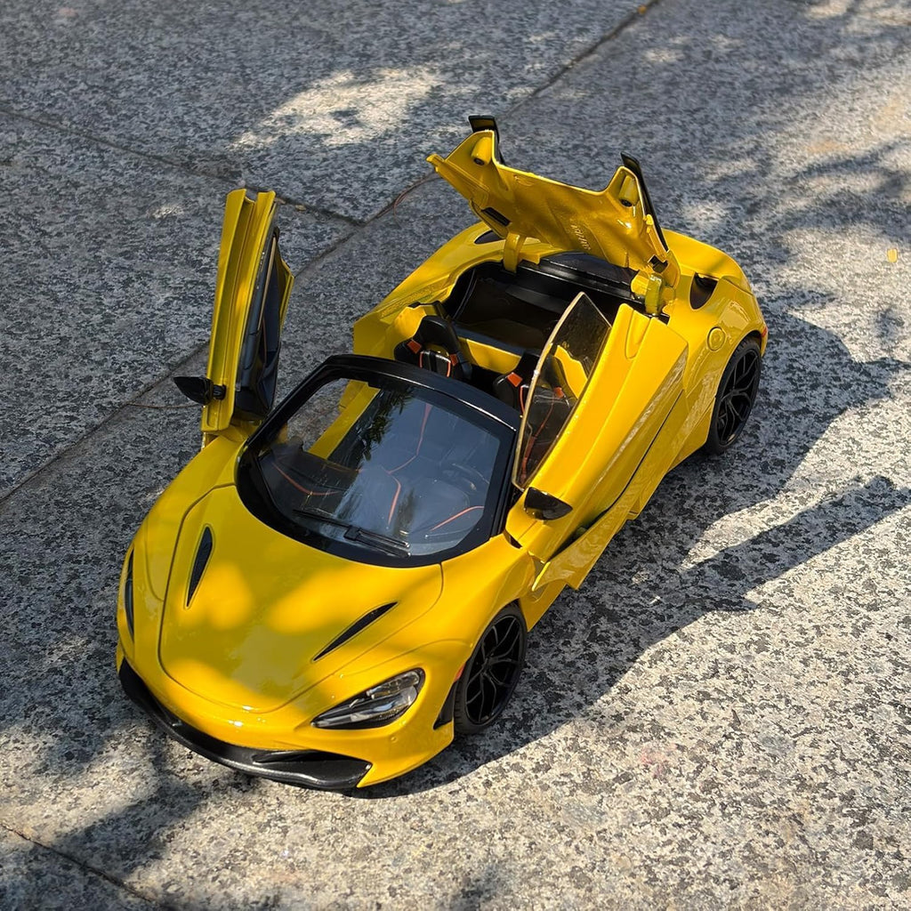 1:18 Scale McLaren 720s Die-Cast Metal Car with Sport car Openable Doors Light and Sound,Pull Back Function Indoor Outdoor Toy for Kids (1:18 McLaren 720s)